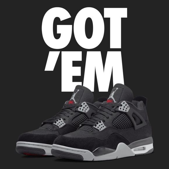 NIB Jordan 4 Retro SE Black Canvas - Picture 1 of 1